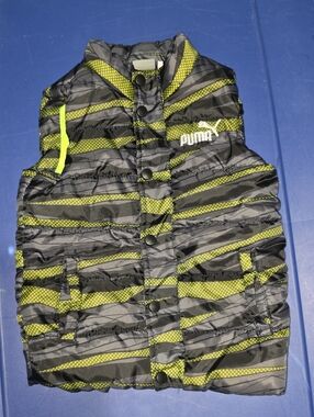 Puma Gray Jacket with Lime Green Mesh Accents 4T Boys